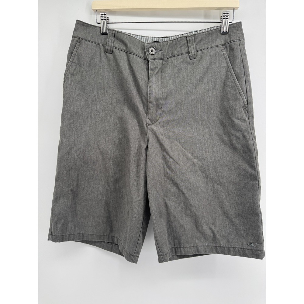 O'Neill Hybrid Walk Shorts Mens 32 Gray Heather Flat Front Board Shorts Casual